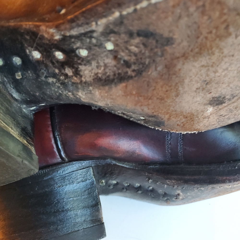 TEXAS WESTERN COWBOY BOOTS BROWN USA SIZE 9EE M-70 - Picture 11 of 16